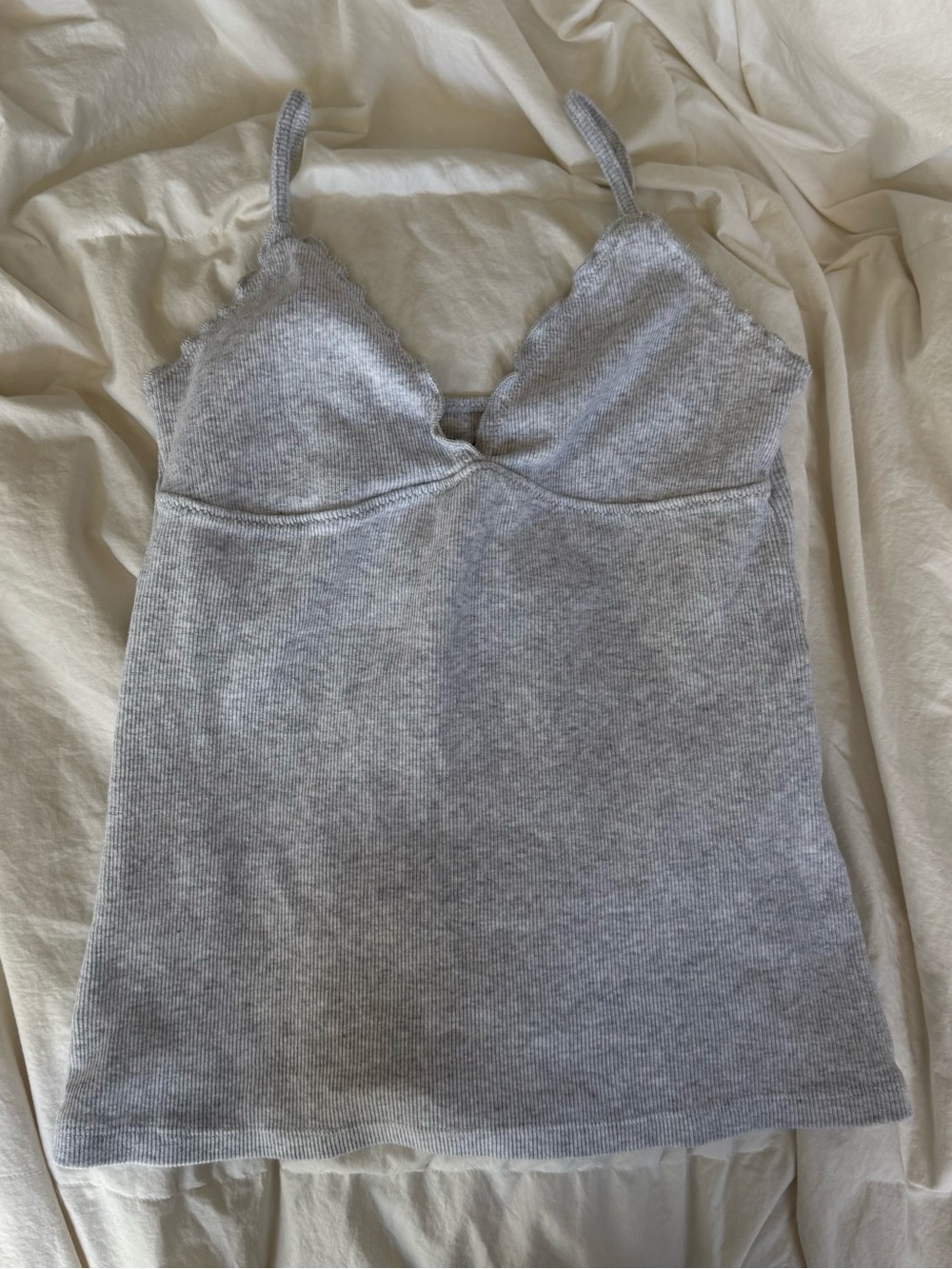 Brandy Melville Light Gray Ribbed Cami